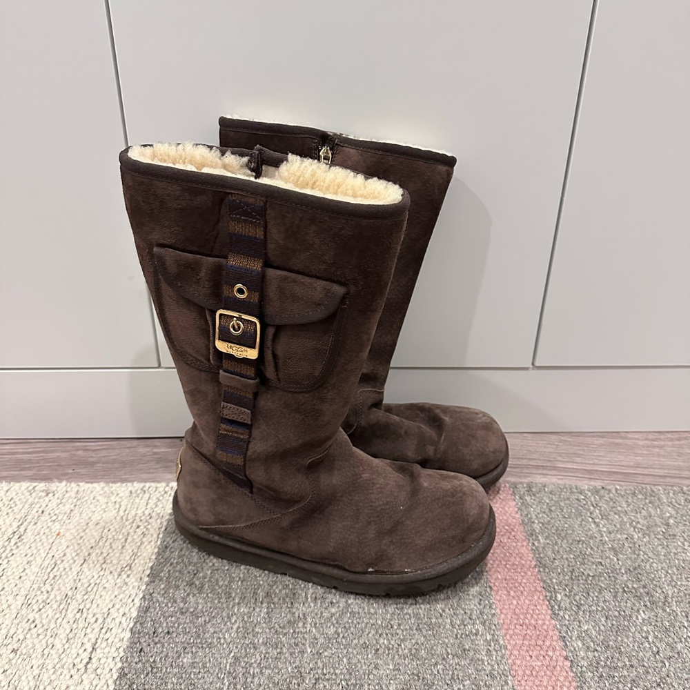 UGG Suede Printed Snow Boots
